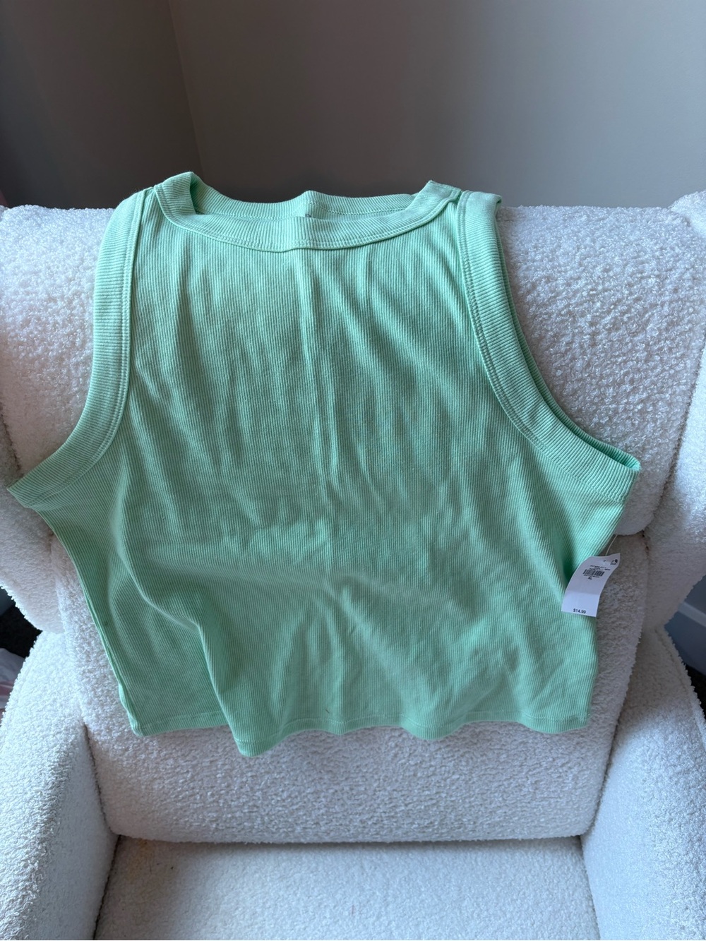 Old Navy Light Mint Ribbed Cropped Tank Top